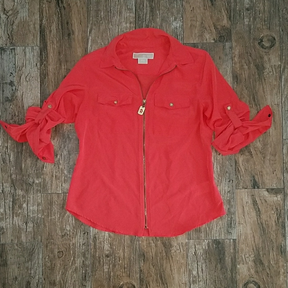 Michael Kors Zipper Front Blouse